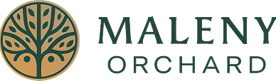 Logo of Maleny Orchard featuring a stylized tree and text.