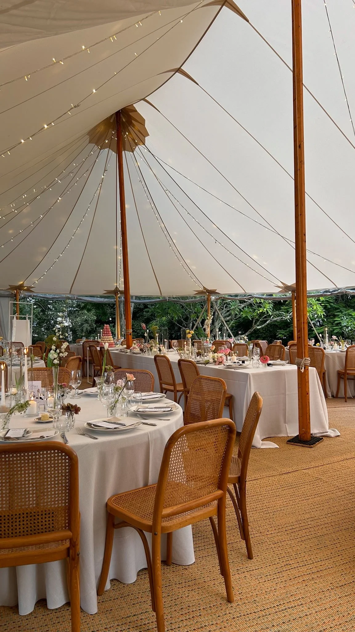 Woven Matting over Plywood Panels_Lovebird Weddings_Sperry Tents Sunshine Coast