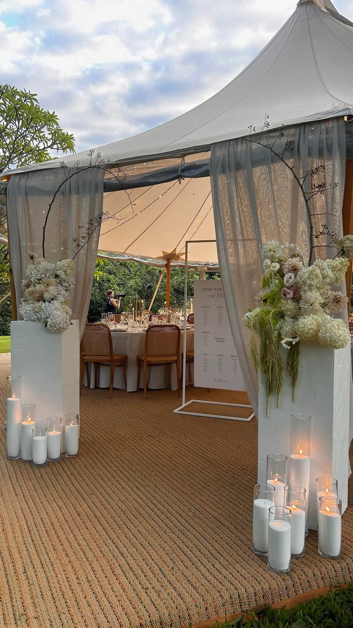 Woven Matting over Plywood Panels_Lovebird Weddings_Sperry Tents Sunshine Coast