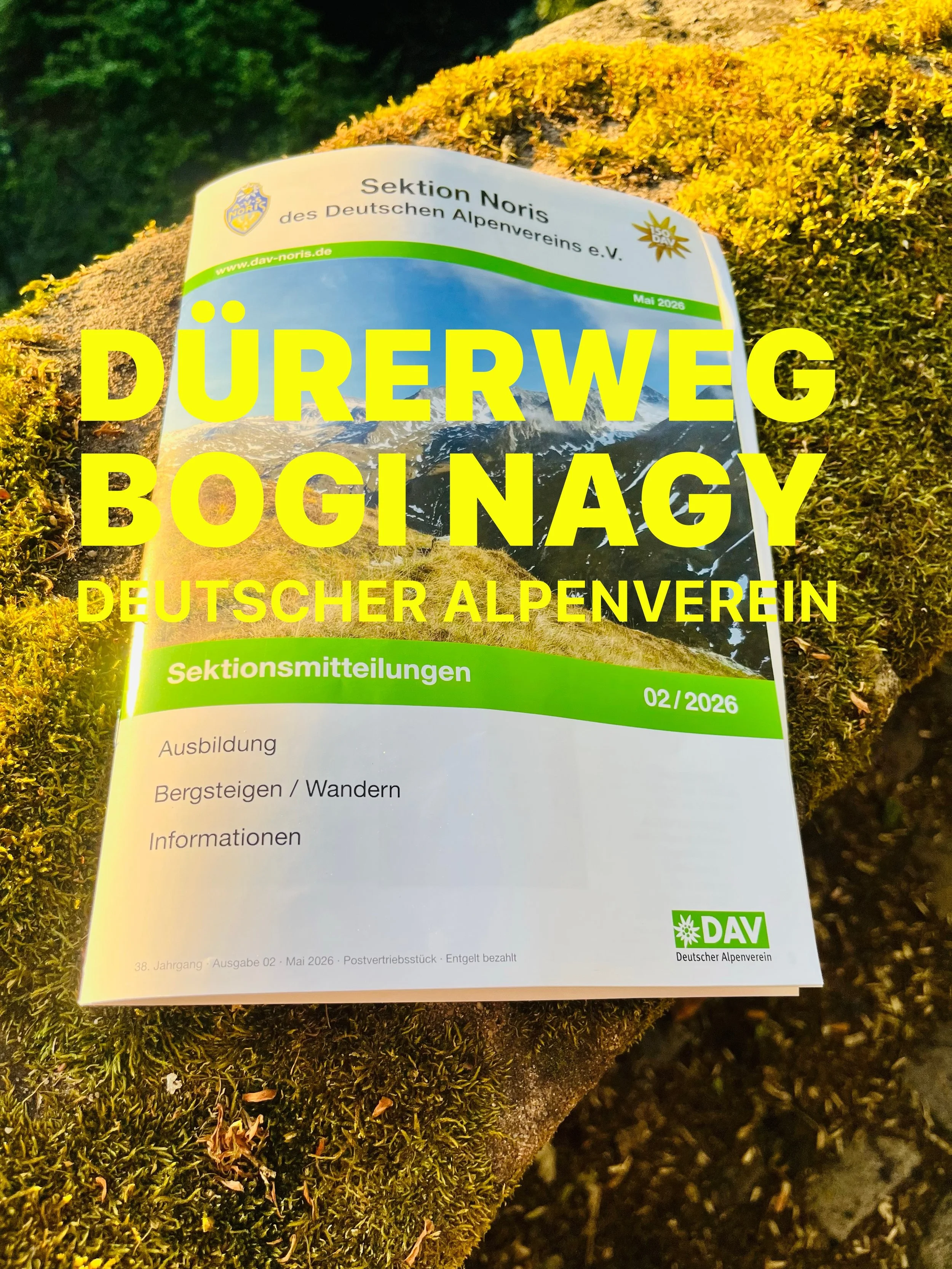 Der Artikel &uuml;ber meine k&uuml;nstlerische Pilgerreise auf dem #D&uuml;rerweg &ndash; allein zu Fu&szlig; von N&uuml;rnberg nach Venedig &uuml;ber die Alpen &ndash; ist im Magazin der Sektion Noris des Deutschen Alpenvereins erschienen.
Herzliche