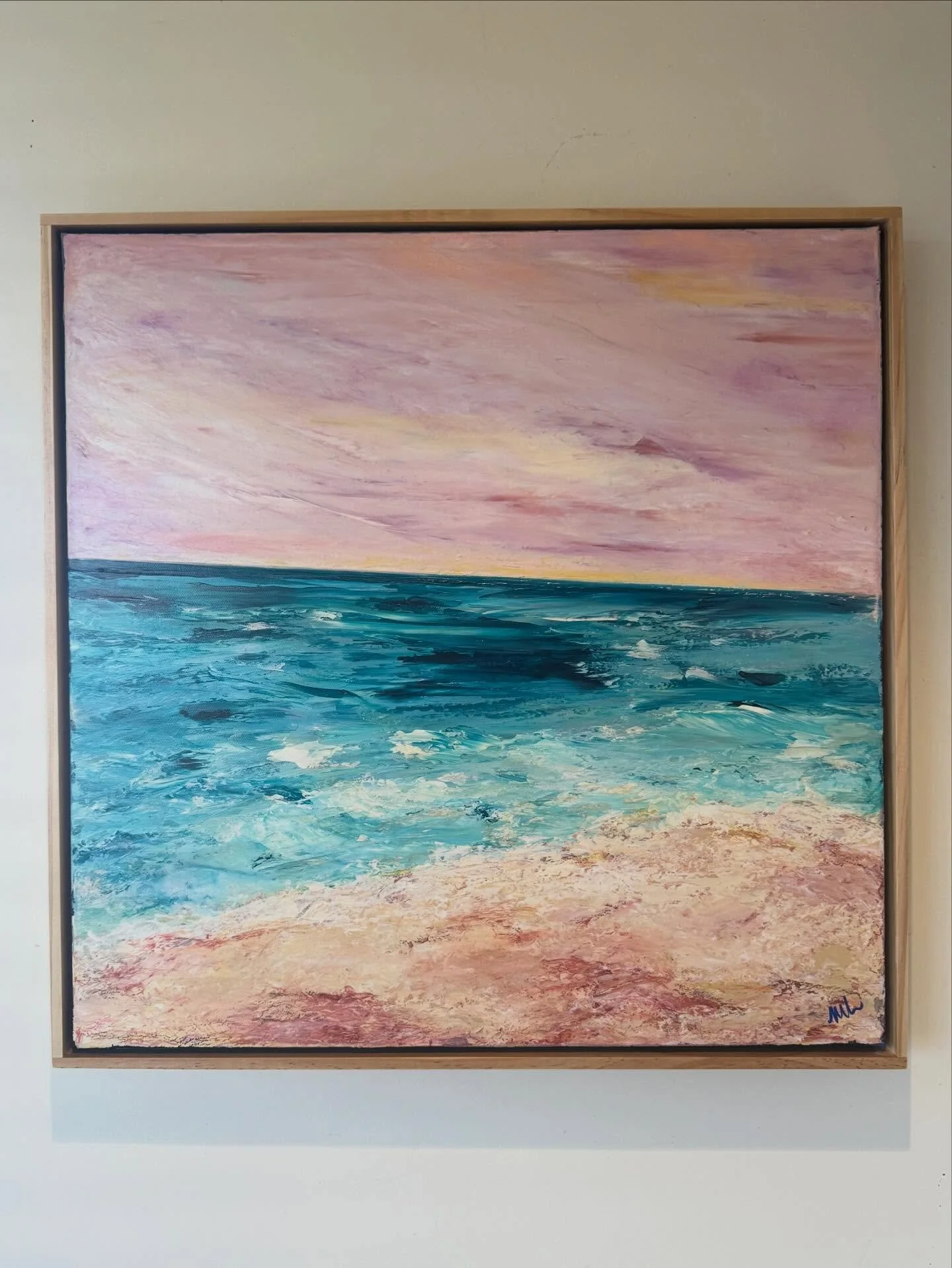 She&rsquo;s framed, and ready to go. 

&ldquo;Under Fairy Floss Skies&rdquo;
Acrylic on canvas
53 x 53 cm 
$320.00