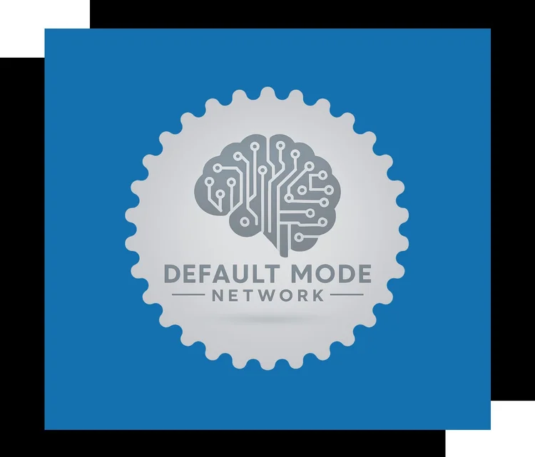 Default Mode Network logo: a stylized brain in a gear containing circuit lines, with the text Default Mode Network underneath
