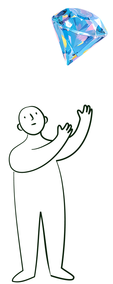 A shiny, blue diamond on a black background.