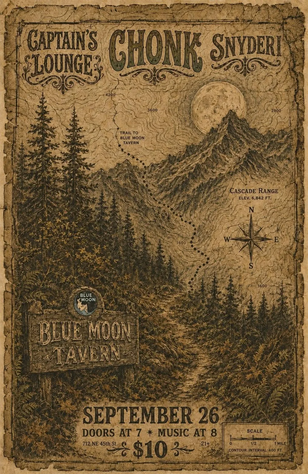 CHONK @ Blue Moon Tavern with Captain's Lounge and Snyderi
