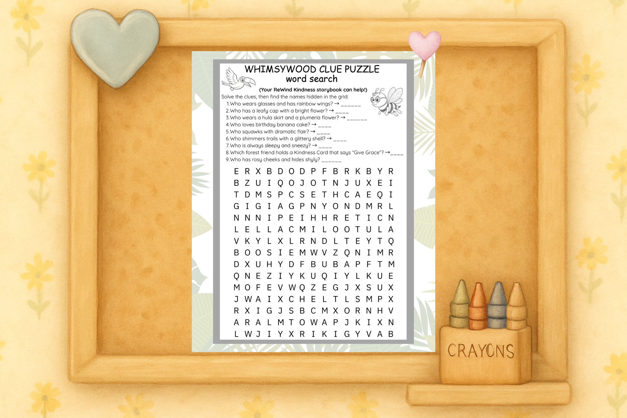 New FreeBee: “Whimsywood Clue Puzzle” — A Storybook Word Search Adventure