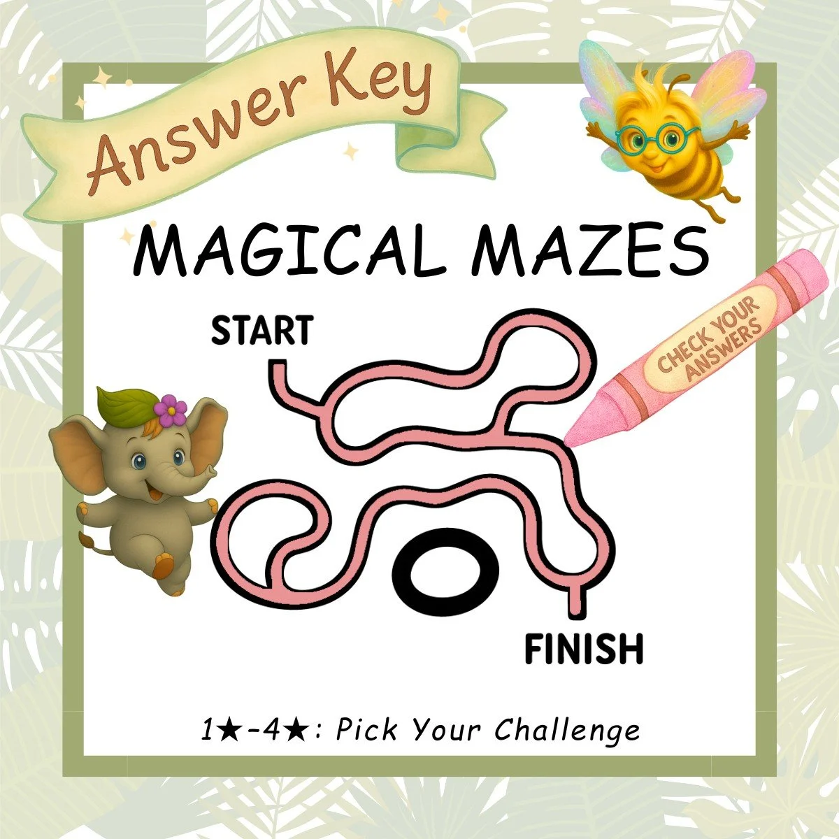 Magical Mazes — answer keys (example paths)
