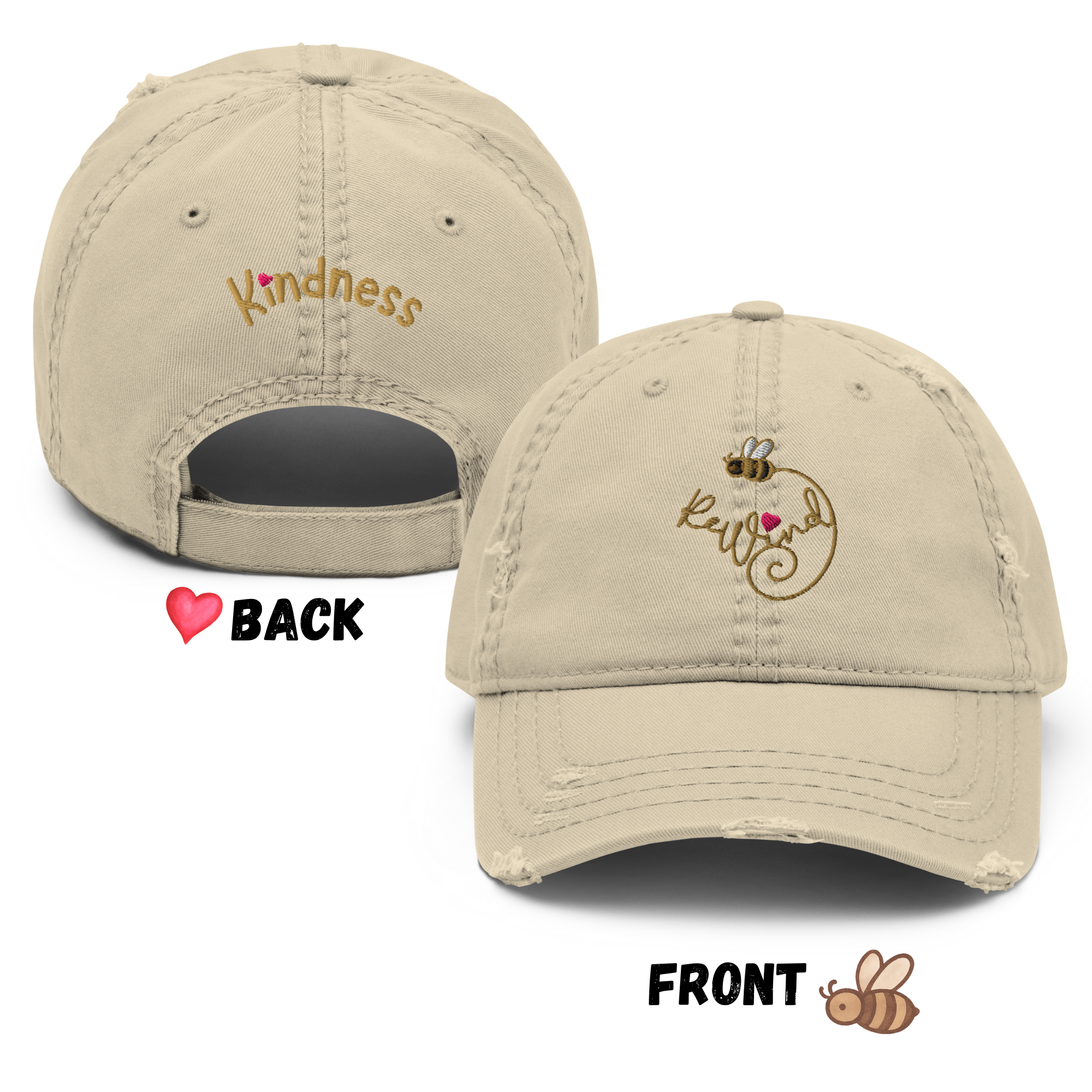 ReWind Distressed Dad Hat — Embroidered Front and Back