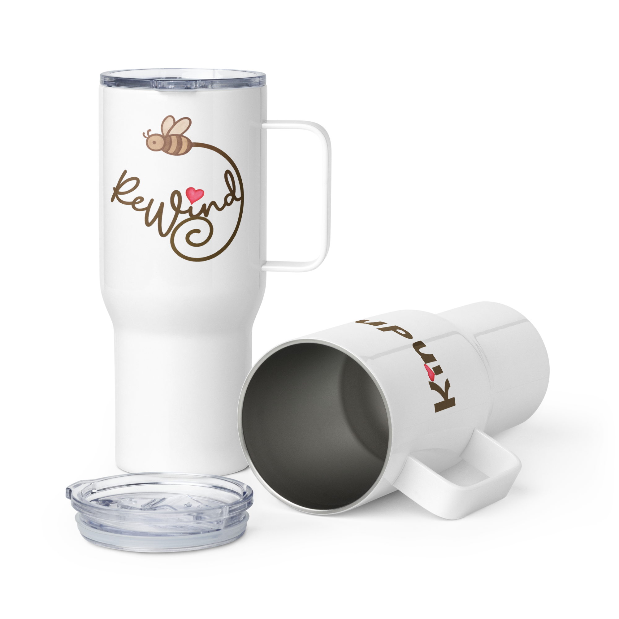 ReWind Travel Mug with Handle — Stainless (25 oz)