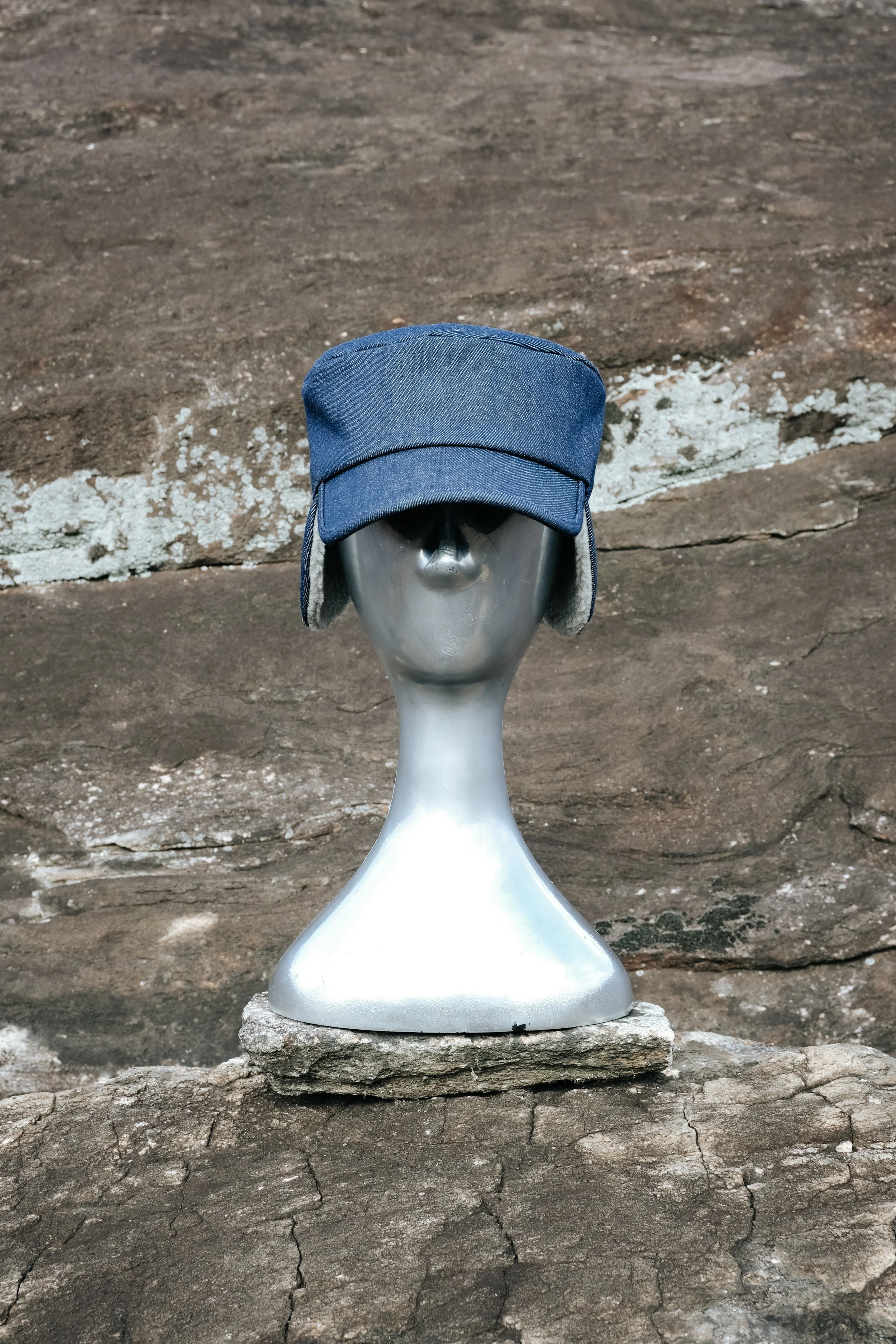 Indigo Selvedge Pillbox Trapper