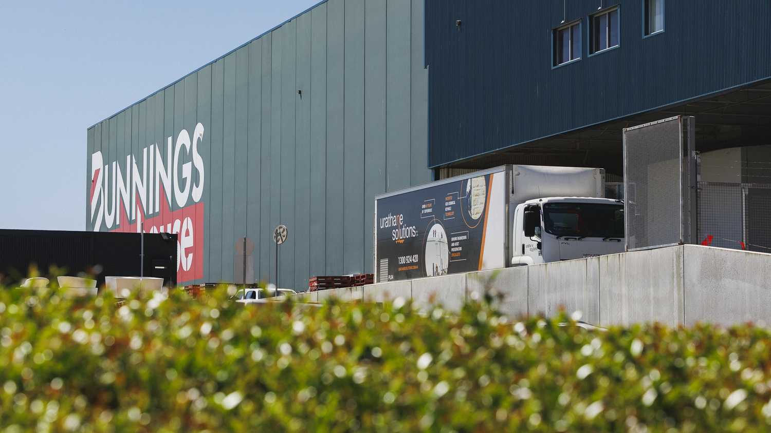 Urathane Solutions truck loading the Bunnings dock slab during resin injection