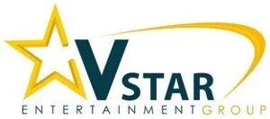 Logo of V Star Entertainment Group with a yellow star and stylized text