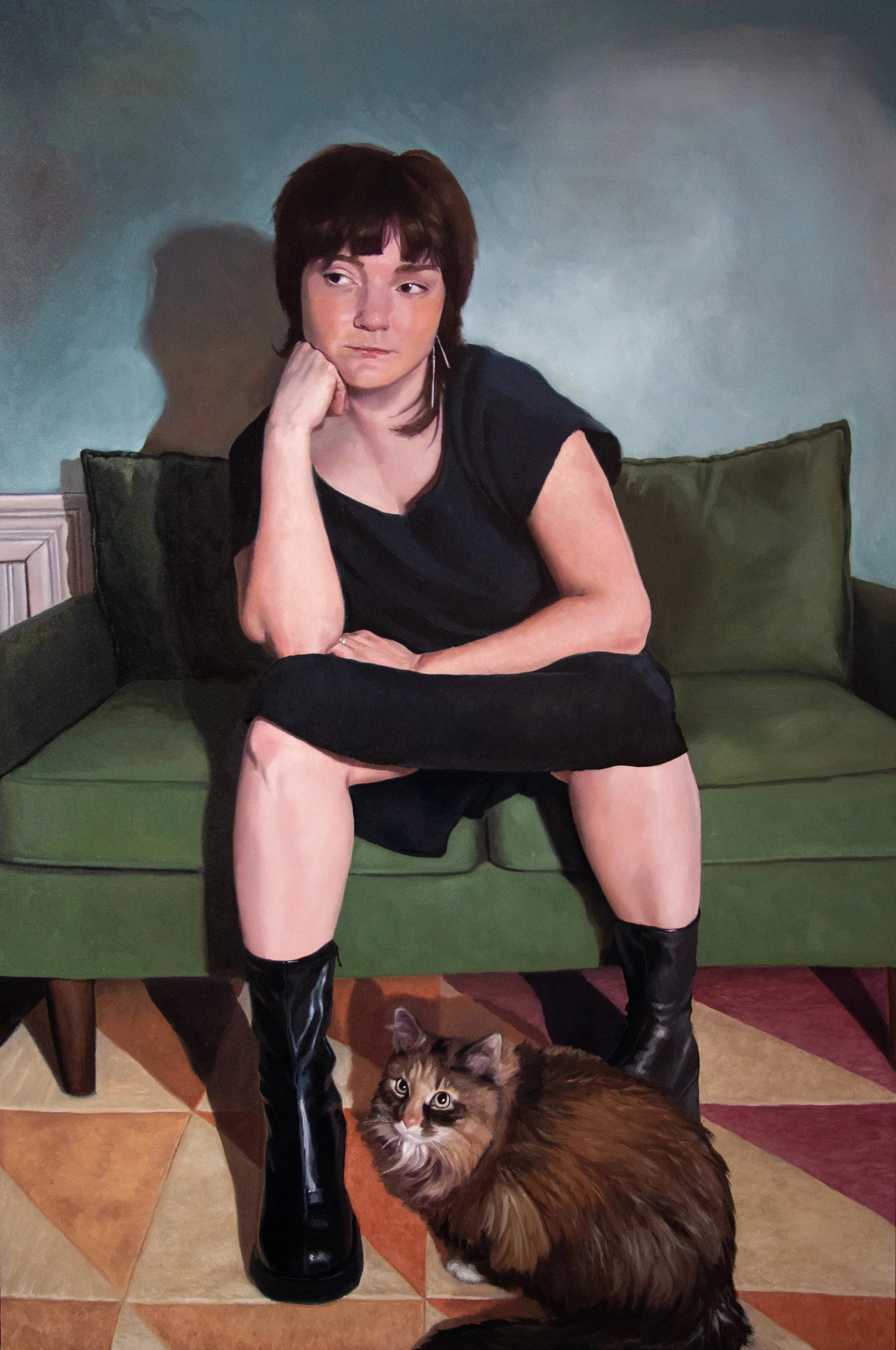 Louise & Olive. 24" x 36". oil on panel