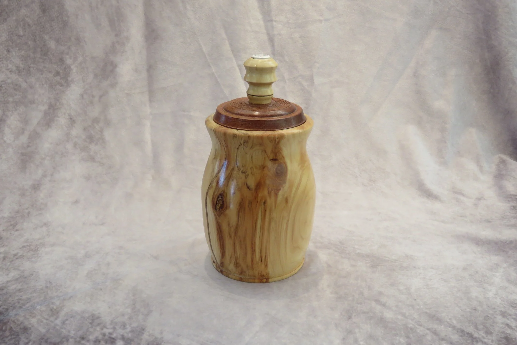 Bob Rochaleau
Lidded vase-Bloodwood, maple