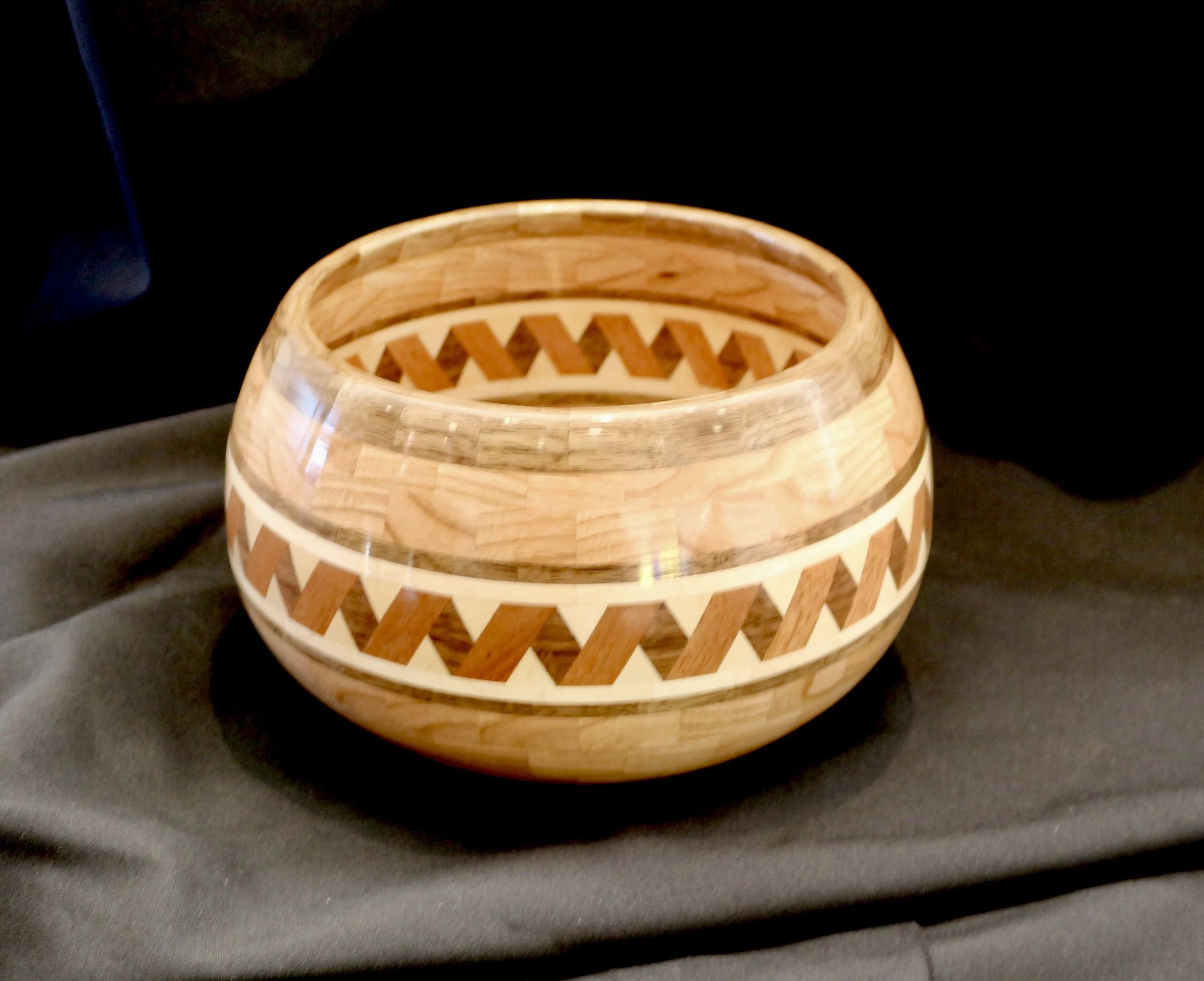 Ray Davis-Segmented Bowl-Maple walnut mahogay cherry