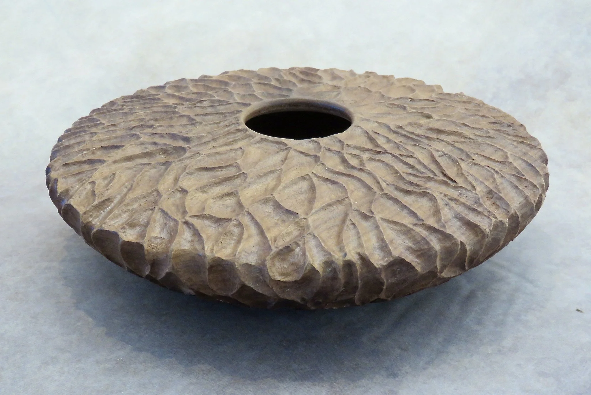Larry Linford-Carved hollow form-walnut.JPG