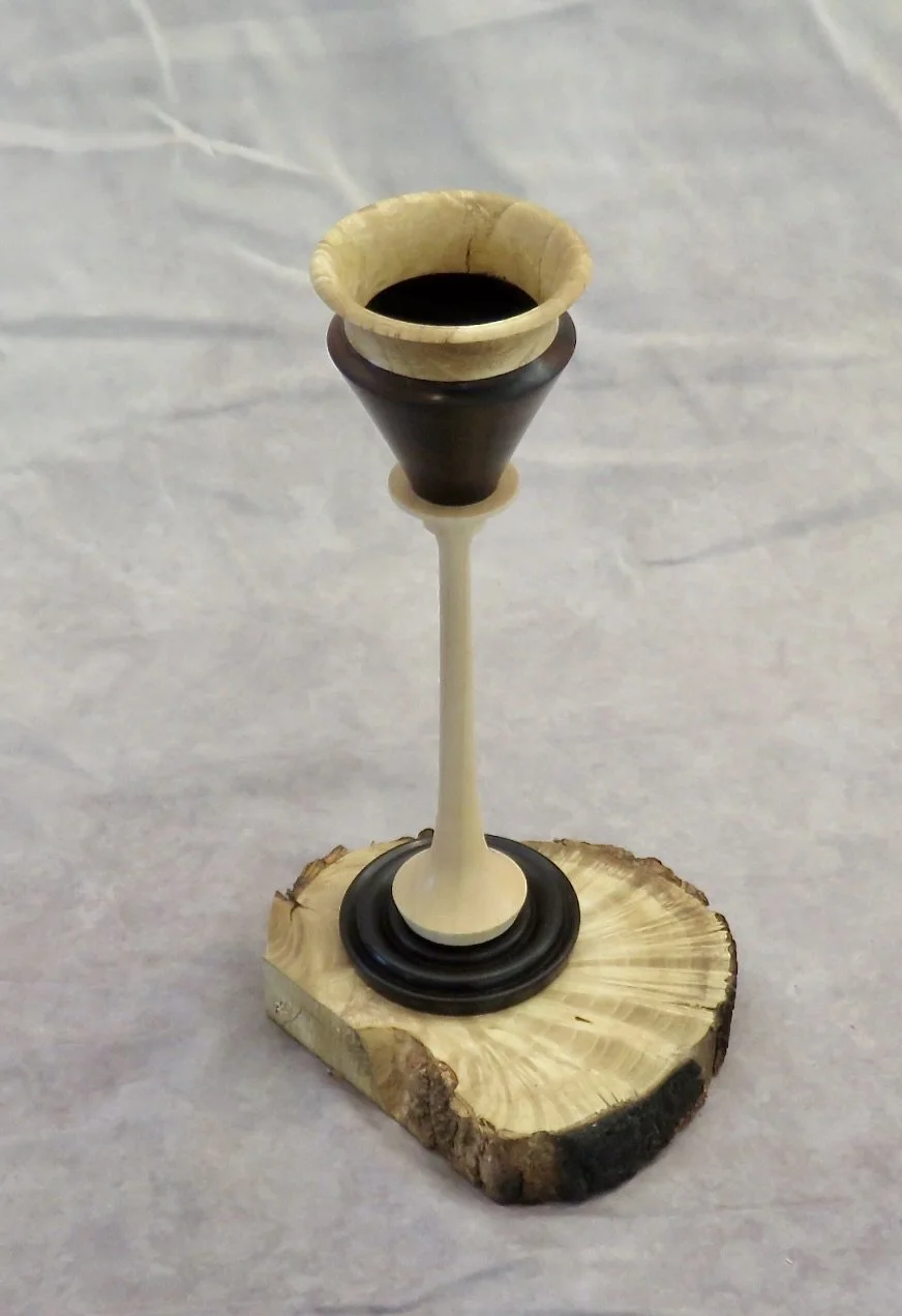 Greg Fryeweaver vase on stand salt cedar maple ebony.JPG