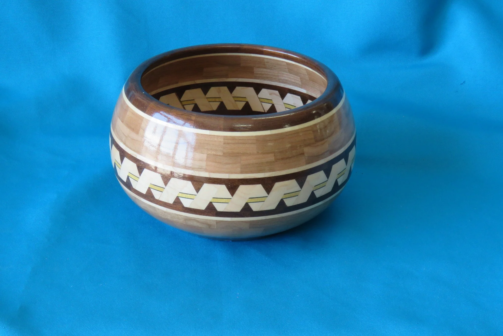 Ray Davis
Segmented bowl-Cheery, walnut, yellow heart wenge