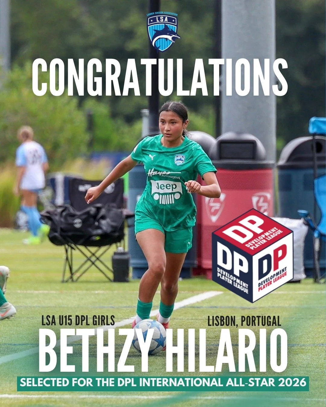 Heading to Portugal 🇵🇹

Bethzy Hilario has officially been selected for the DPL International All-Star Team &amp; is headed to Lisbon, Portugal! She&rsquo;ll be training and competing against other top youth players.

This program gives athletes th