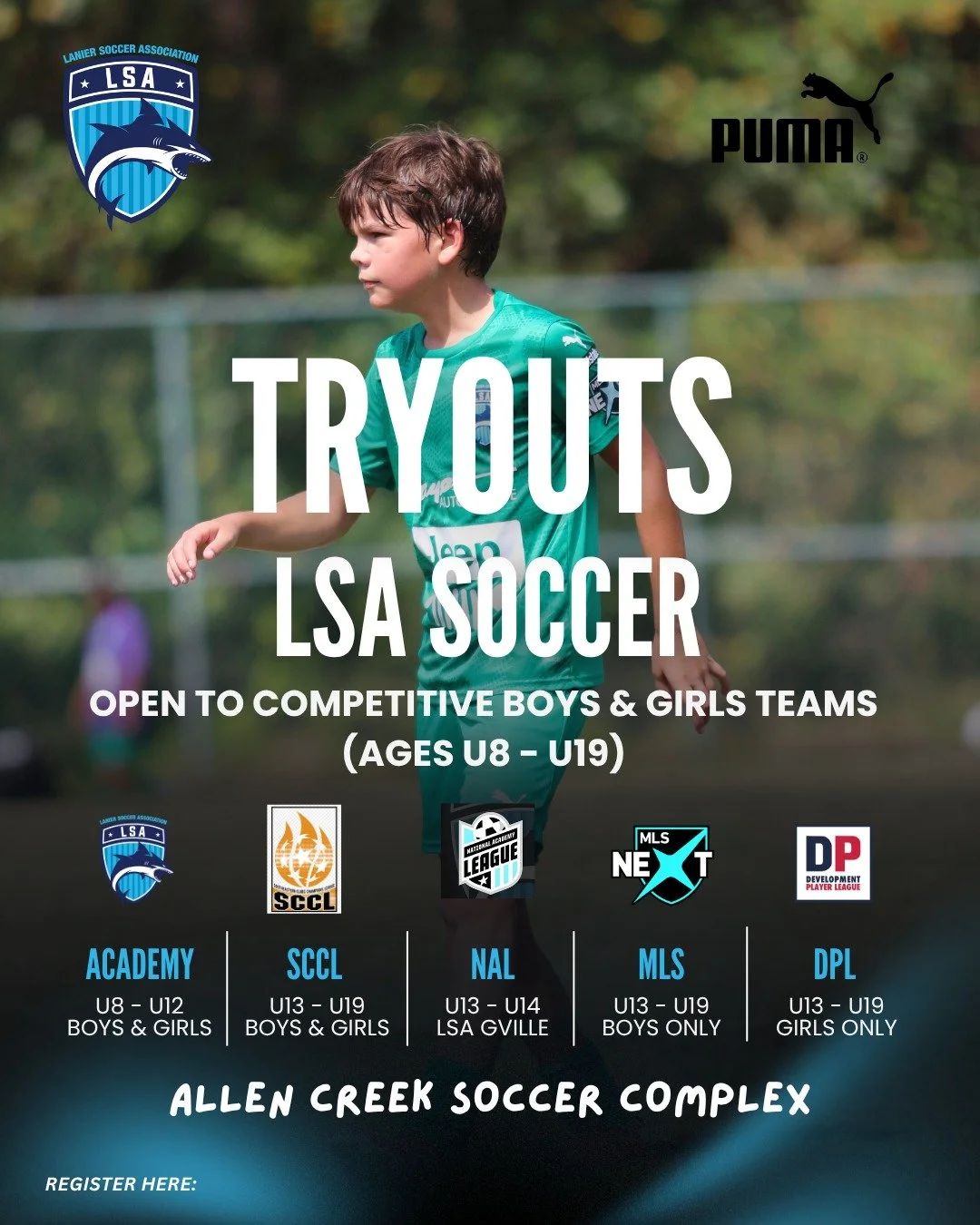⚽🔥 LSA TRYOUTS ARE OPEN! 2026&ndash;2027 SEASON 🔥⚽

Ready for the next level? Tryouts are officially OPEN!
Register now using our new platform Leagues App 👇
https://lsasharks.leagueapps.com/events

Teams:
&bull; Academy (U8&ndash;U12 Boys &amp; Gi