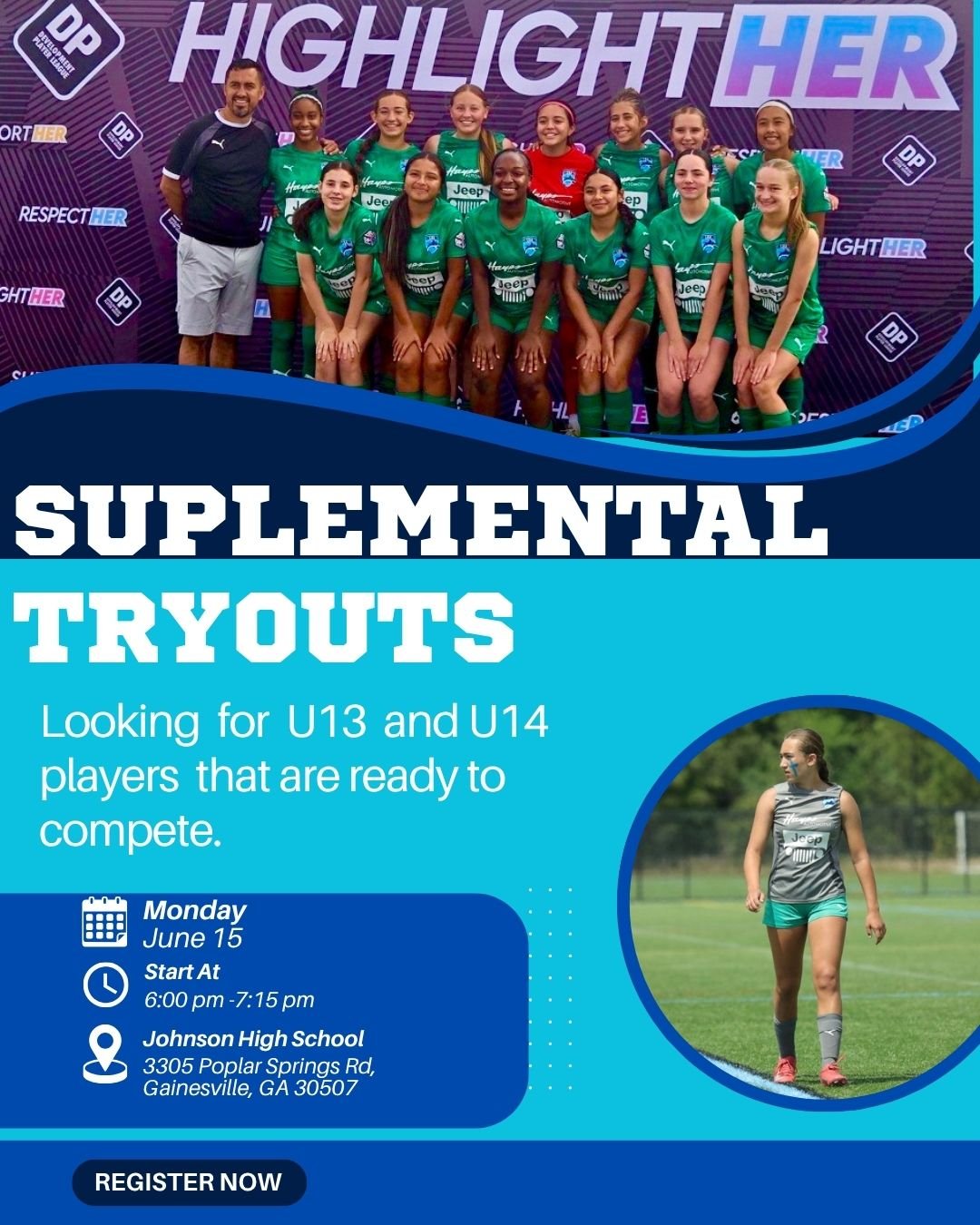 ⚽️ **DPL U13 &amp; U14 Girls Supplemental Tryouts** ⚽️

Missed our initial tryouts? There's still an opportunity to join the LSA Sharks DPL program for the 2026-2027 season!

📅 **June 15**
⏰ **6:00 PM**
📍 **Johnson High School**

Compete at a high 