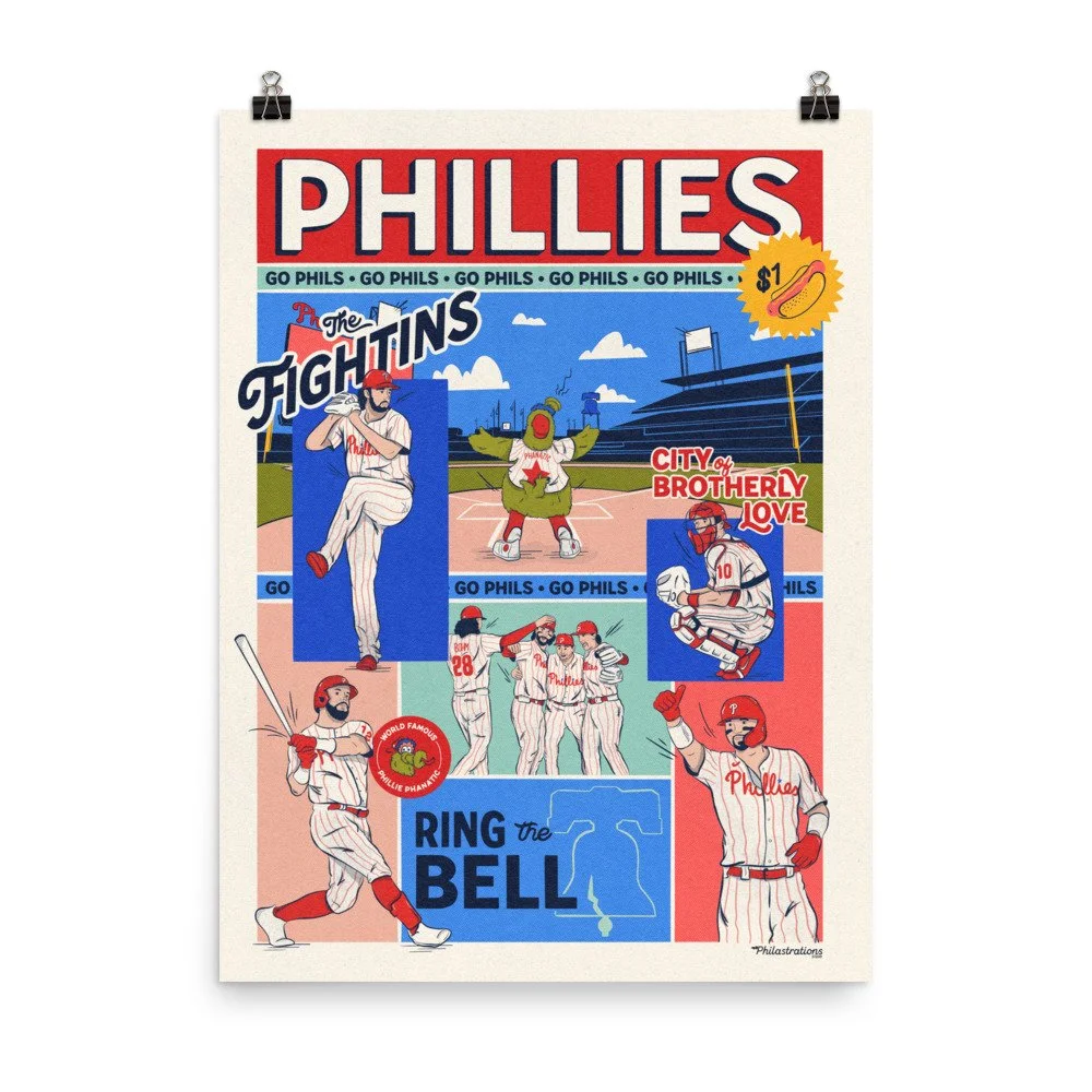 Phillies Comic Panel Print