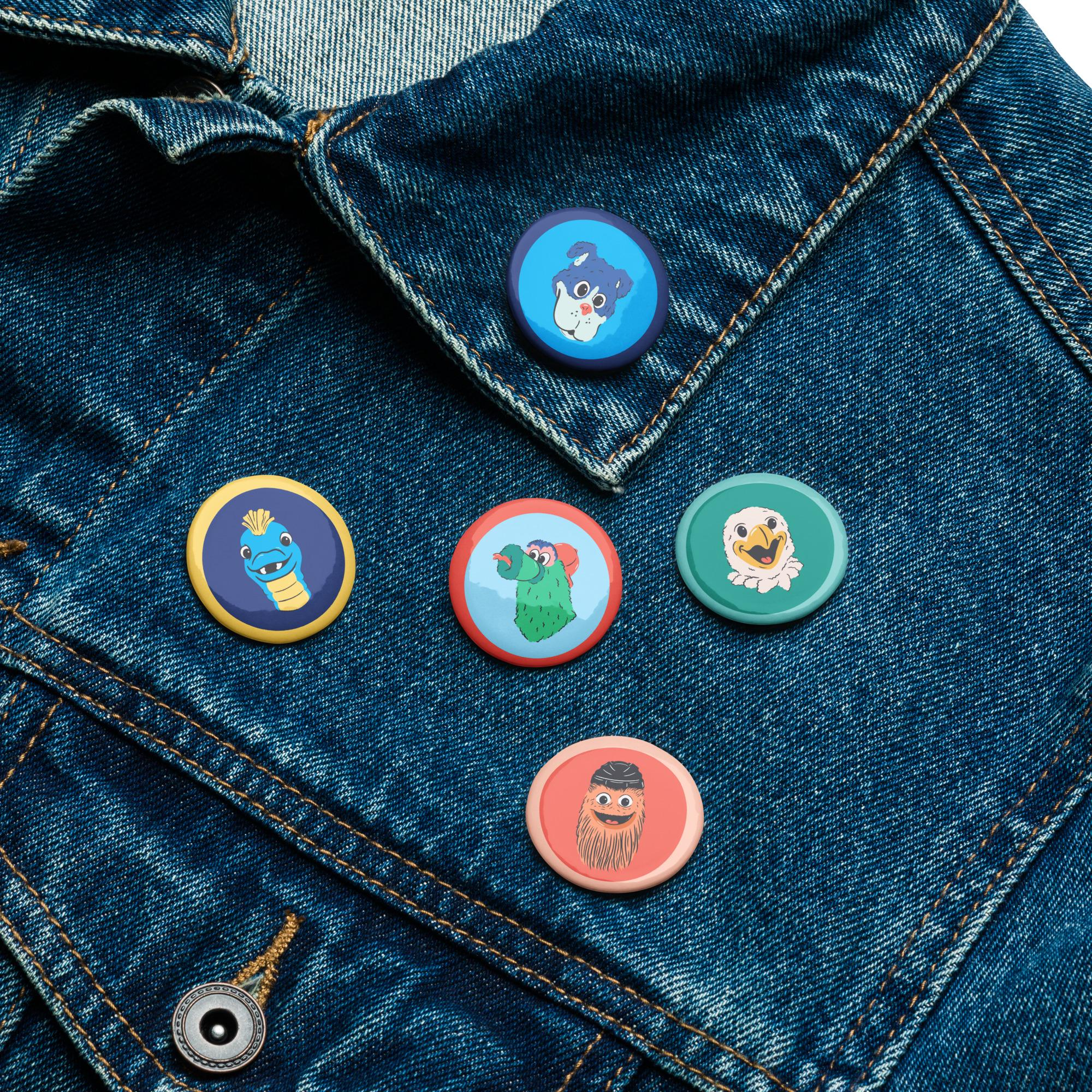 Philly Mascot Pin Buttons (Set of 5)