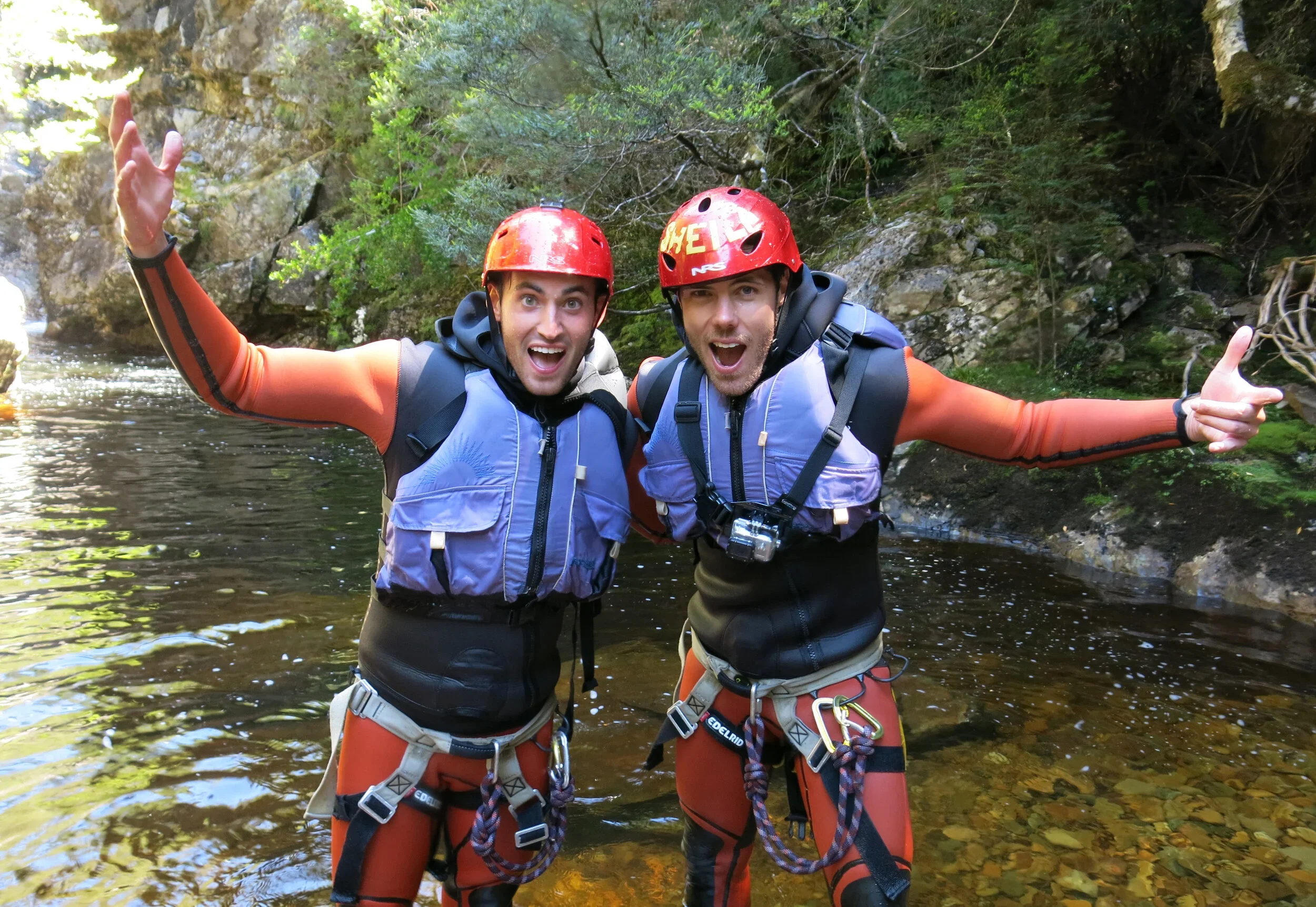 Cradle Mountain Attractions | Cradle Mountain Canyons | Men smiling in lake
