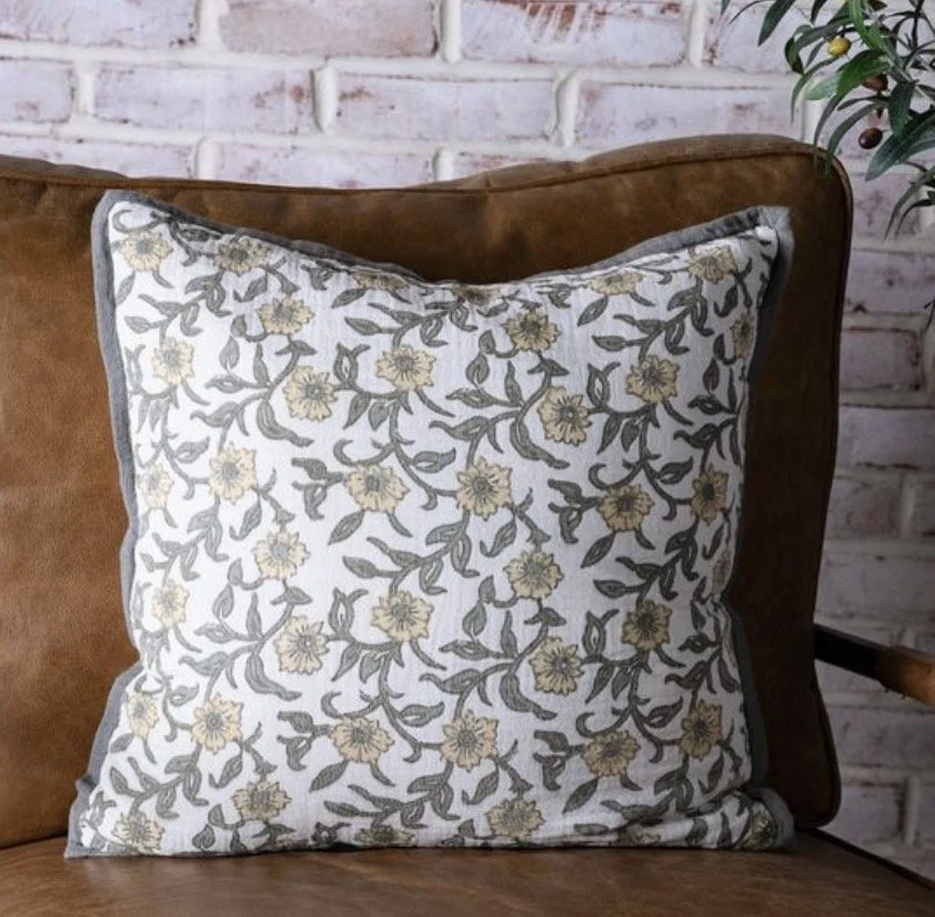 Sage & Yellow Primrose Pillow