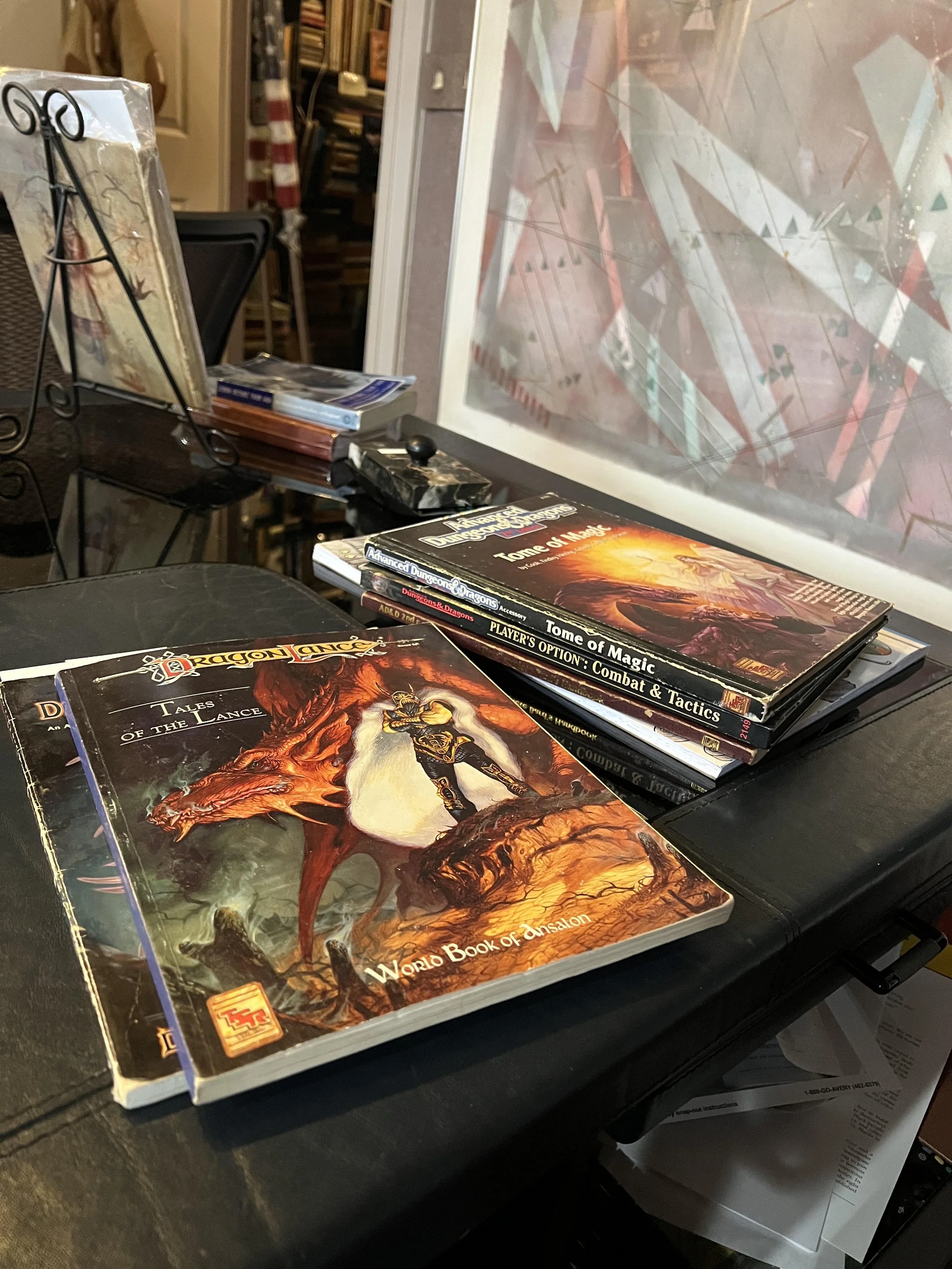 Dungeons and Dragons manuals that Lily processed at the O Street Museum