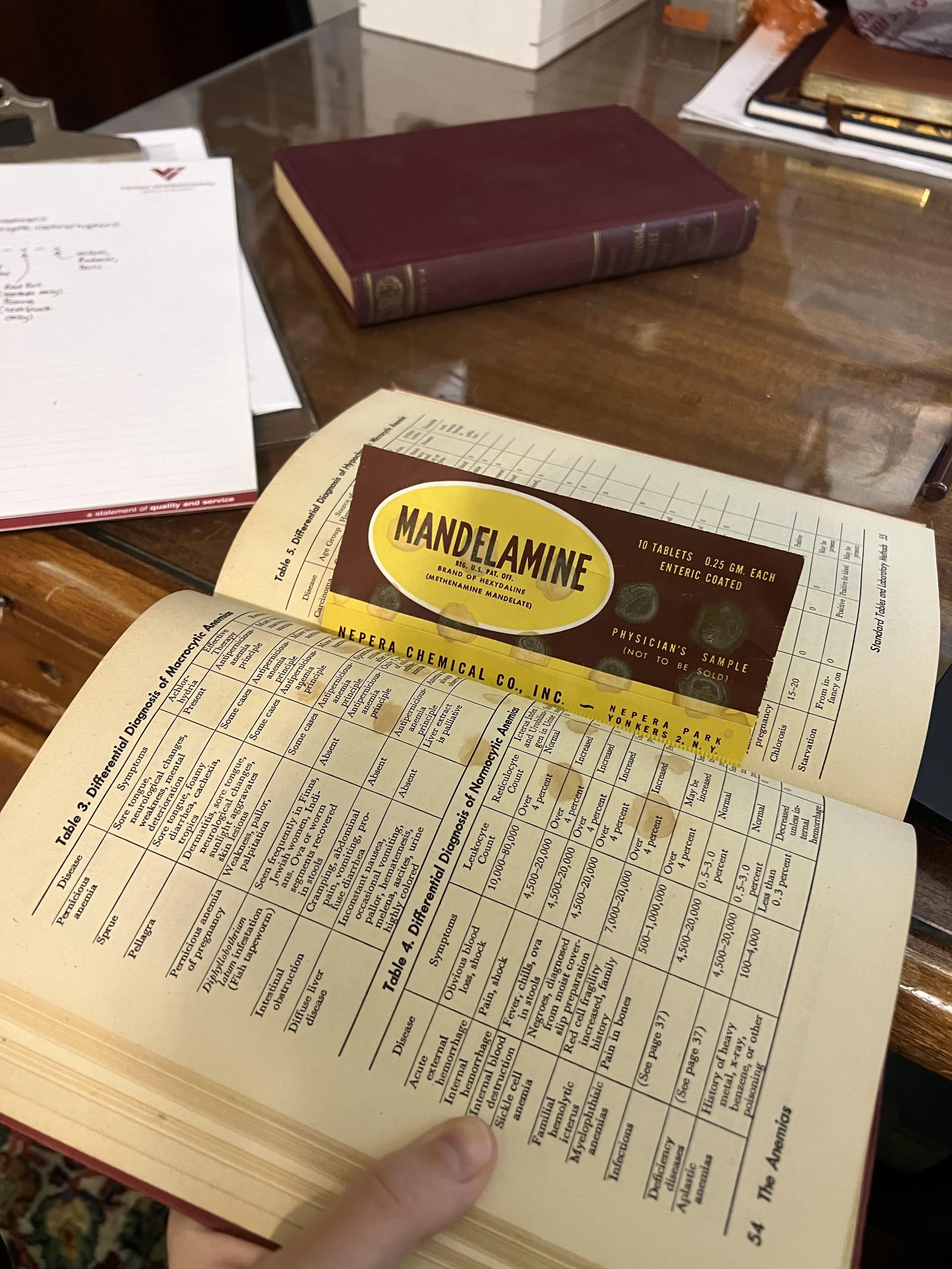 A sample packet of medication found inside of a book at the International Museum of Surgical Science