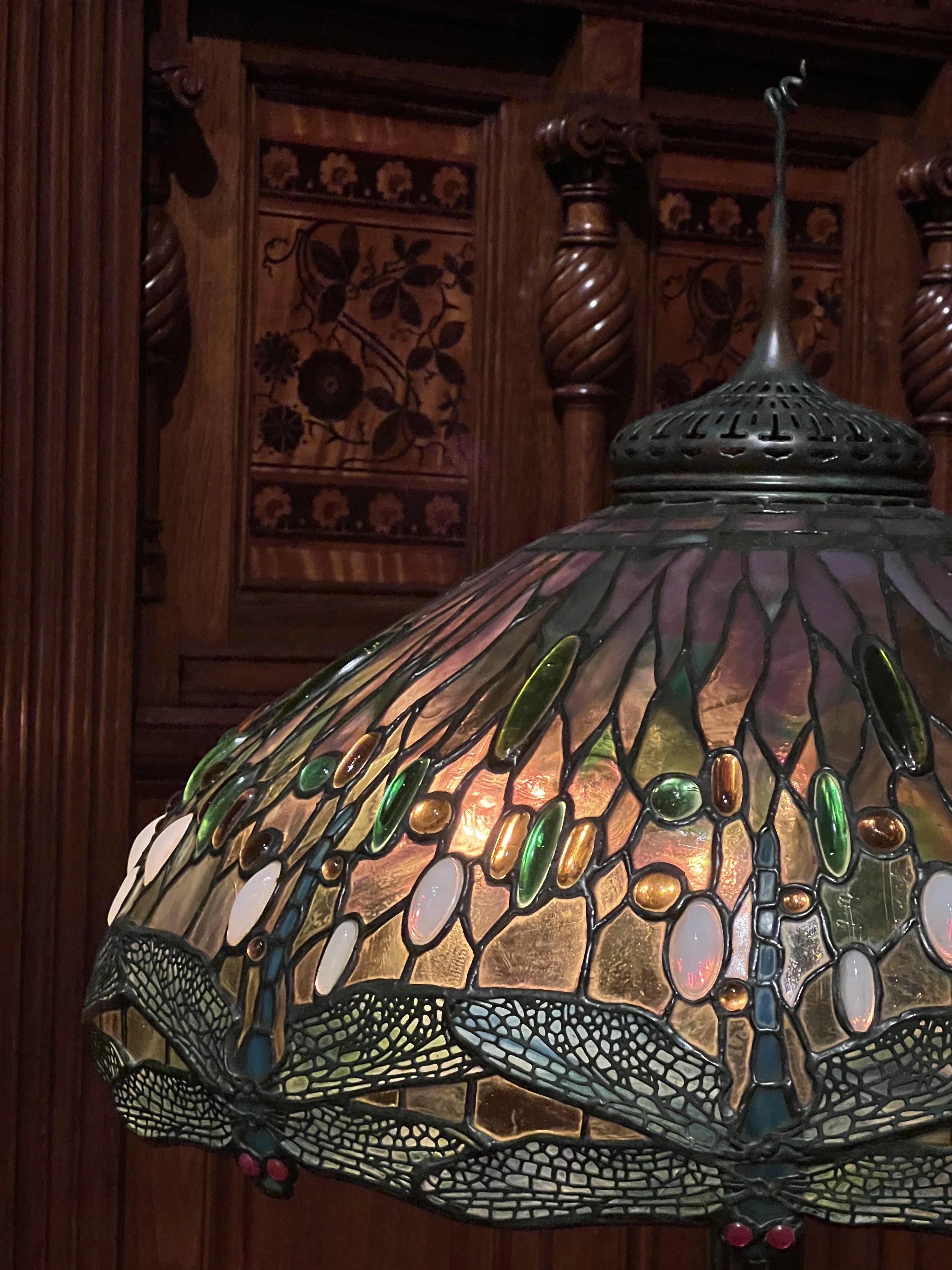 Tiffany dragonfly lamp at the Driehaus Museum