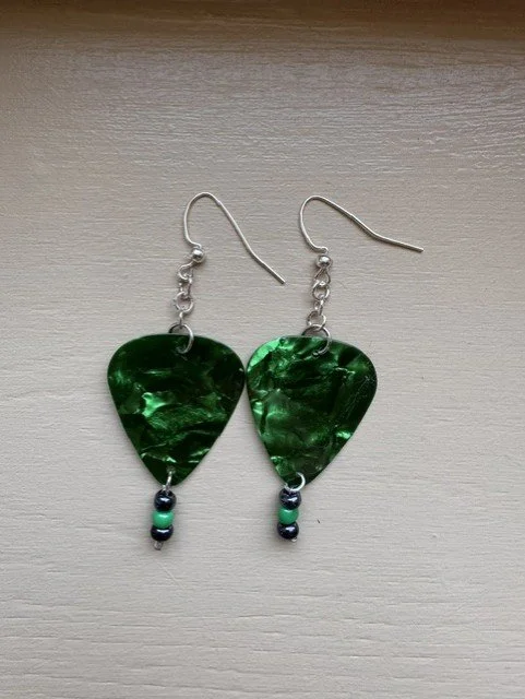 Guitar Pick Fishhook Earrings