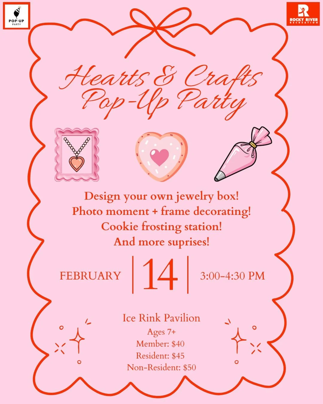 💖 Pop Up Party’s BIG Valentine’s Day Bash: Hearts & Crafts! 💖