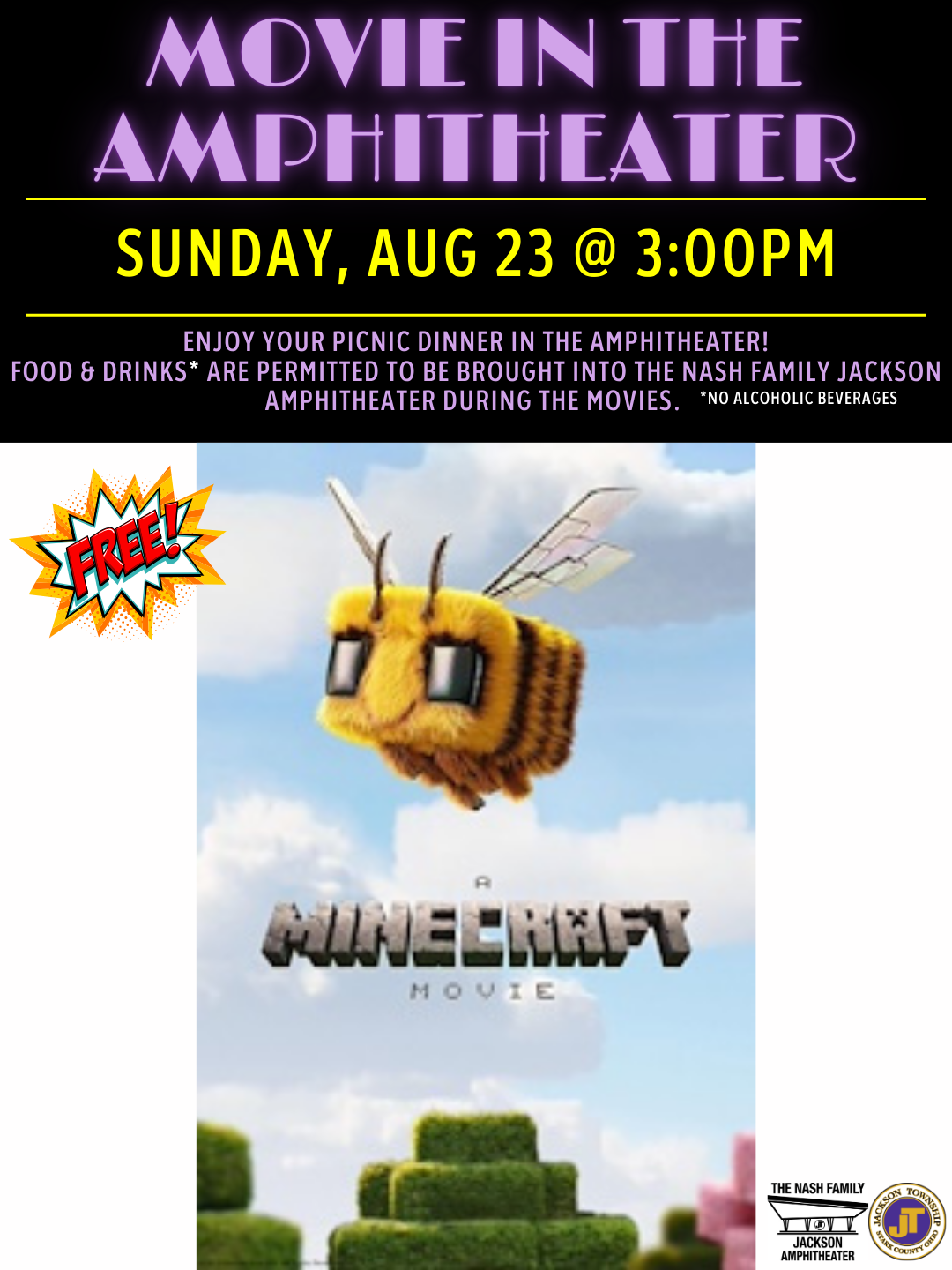 A Minecraft Movie at the Nash Family Jackson Amphitheater