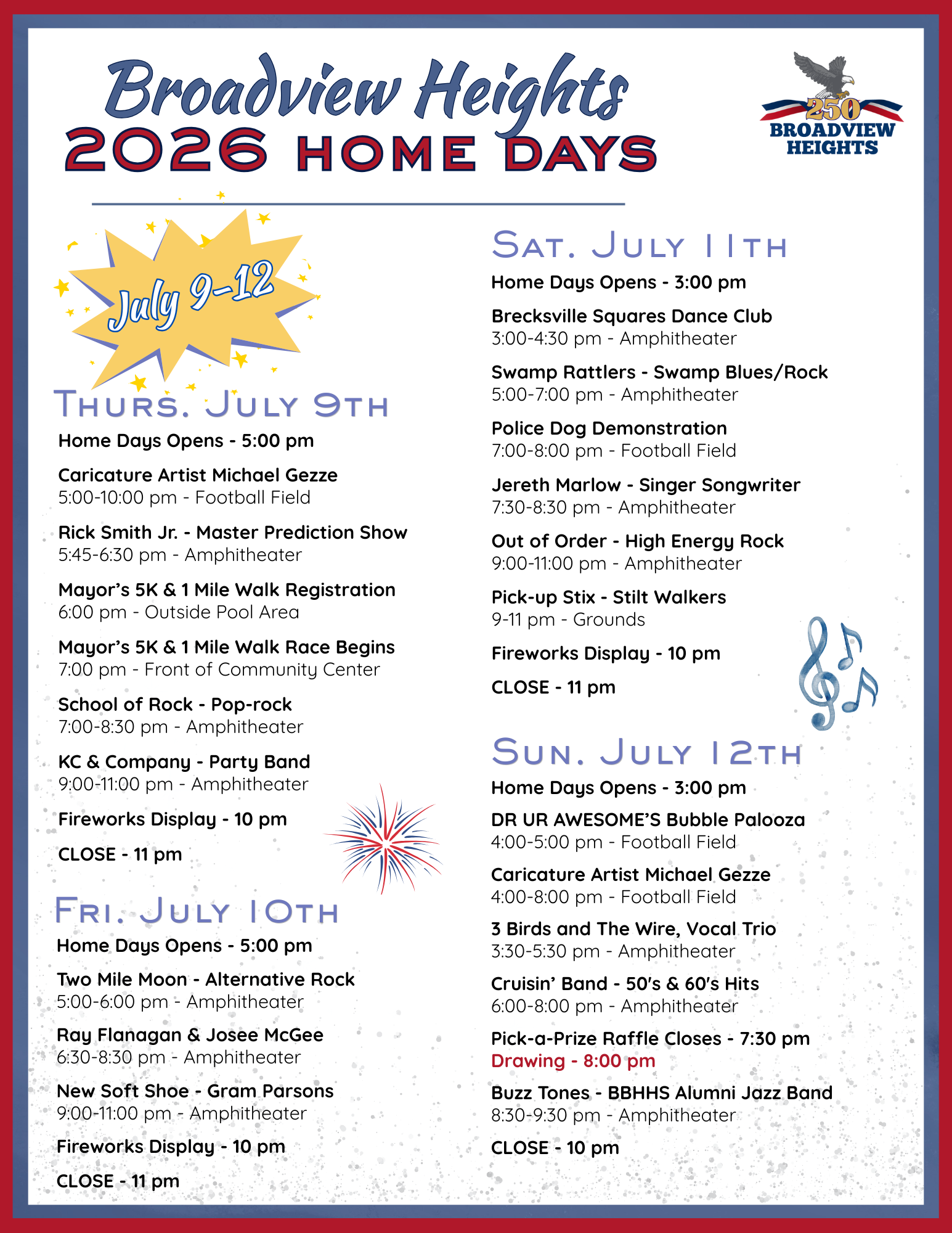 Broadview Heights 2026 Home Days