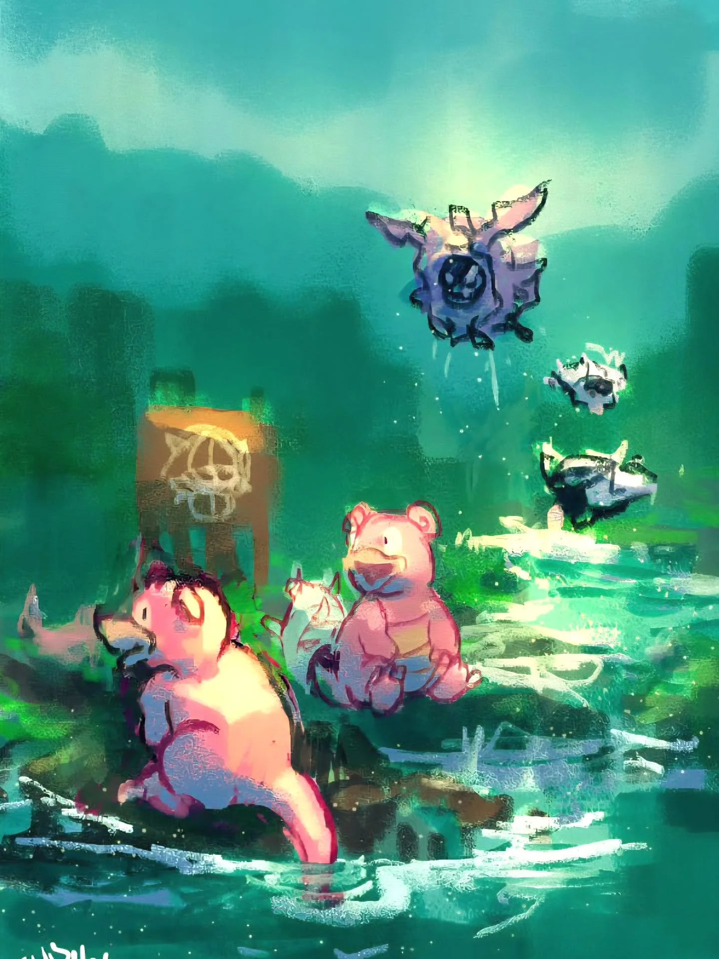 Do you ever just, really connect with a project and it turns out exactly how you wanted it? That is what happened with this painting. 
.
.
This 9 x 12 inch thin canvas was painted in acrylics and features my favourite colours, as well as my favourite