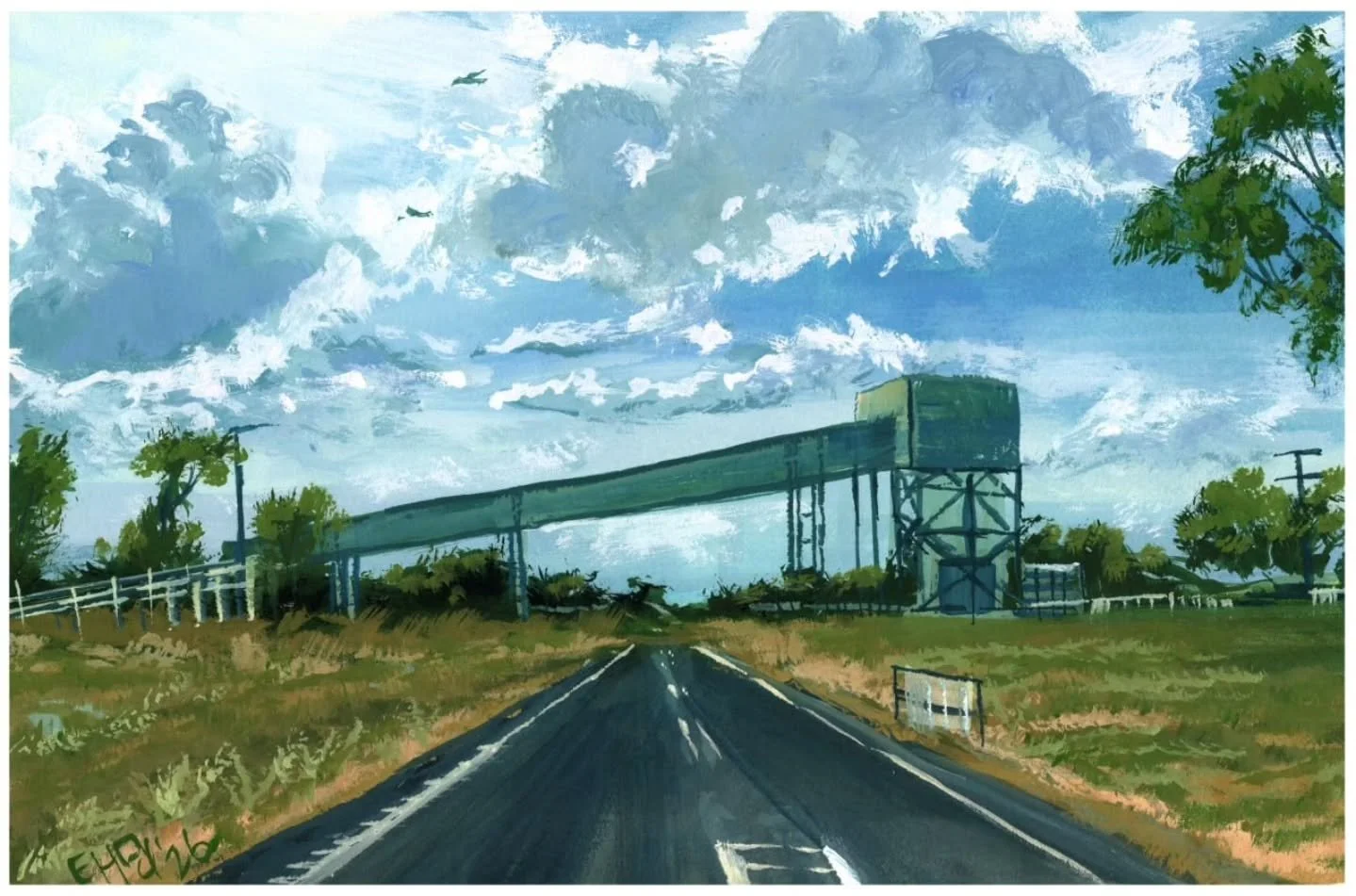 The first weekend of this year we took a trip out to fossick in Chinchilla. QLD. The weather, while hot was perfect for viewing such beautiful country. Seeing this famillar coal bridge is like an old friend welcoming us back. Made lots of memories ou