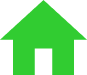 Bright green house icon with simple design. Storage
