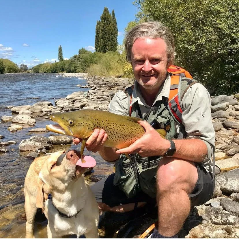 Gerald fly fishing on the Motueka River