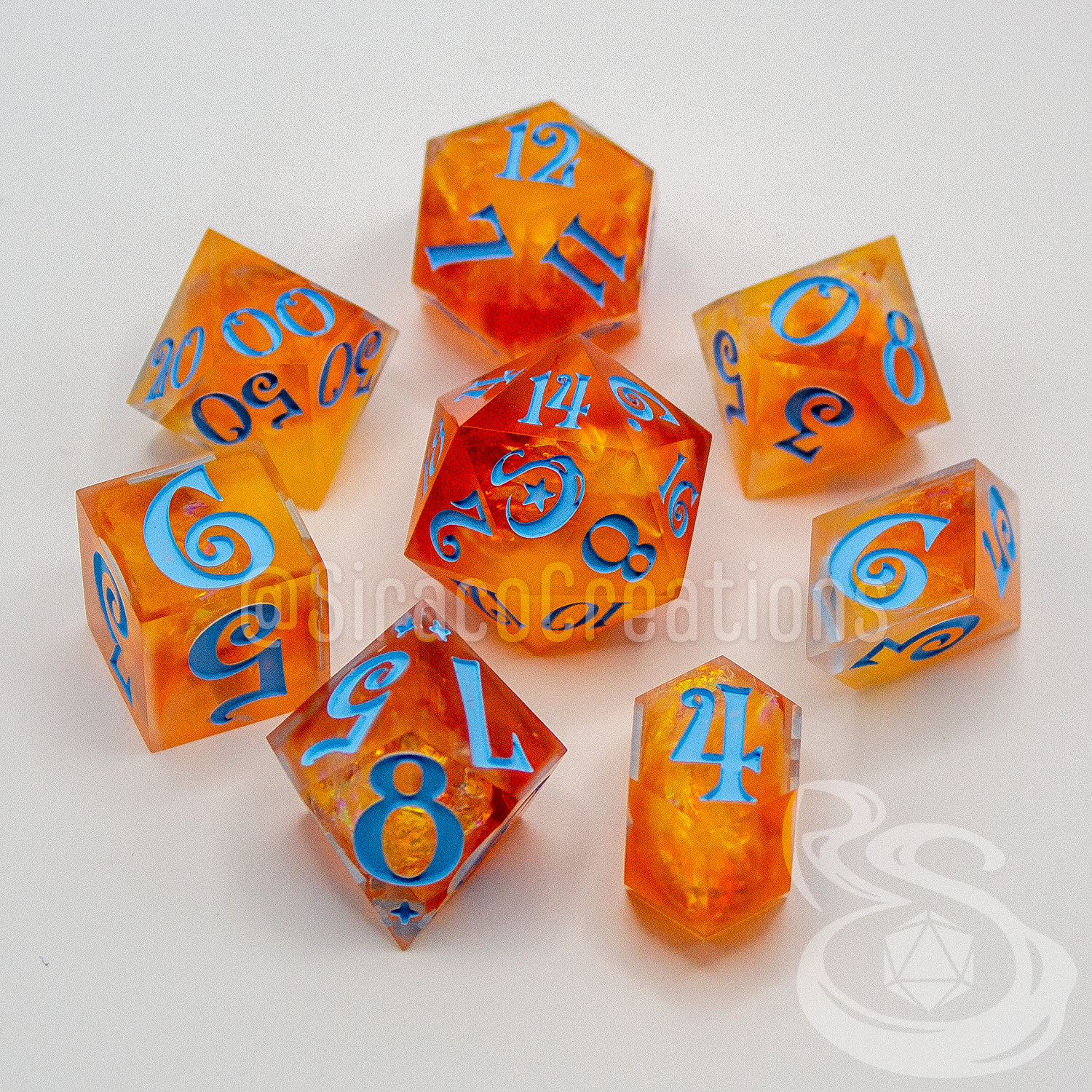 Fire Demon's Heart - Polyhedral Set