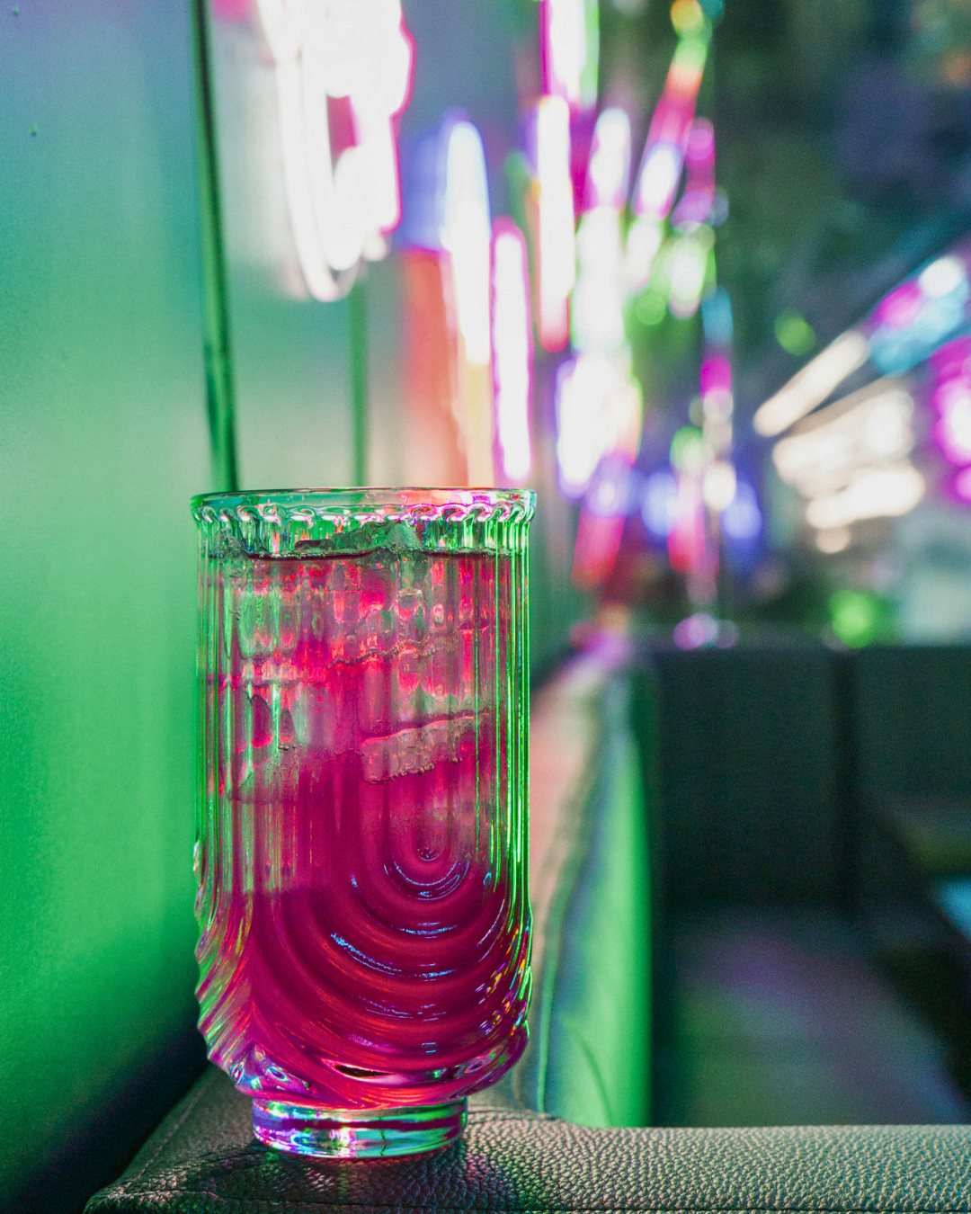 Cuatro Crazy: grape jolly rancher essence’d vodka, strawberry syrup, lime, welche’s grape ghost, force carbonated