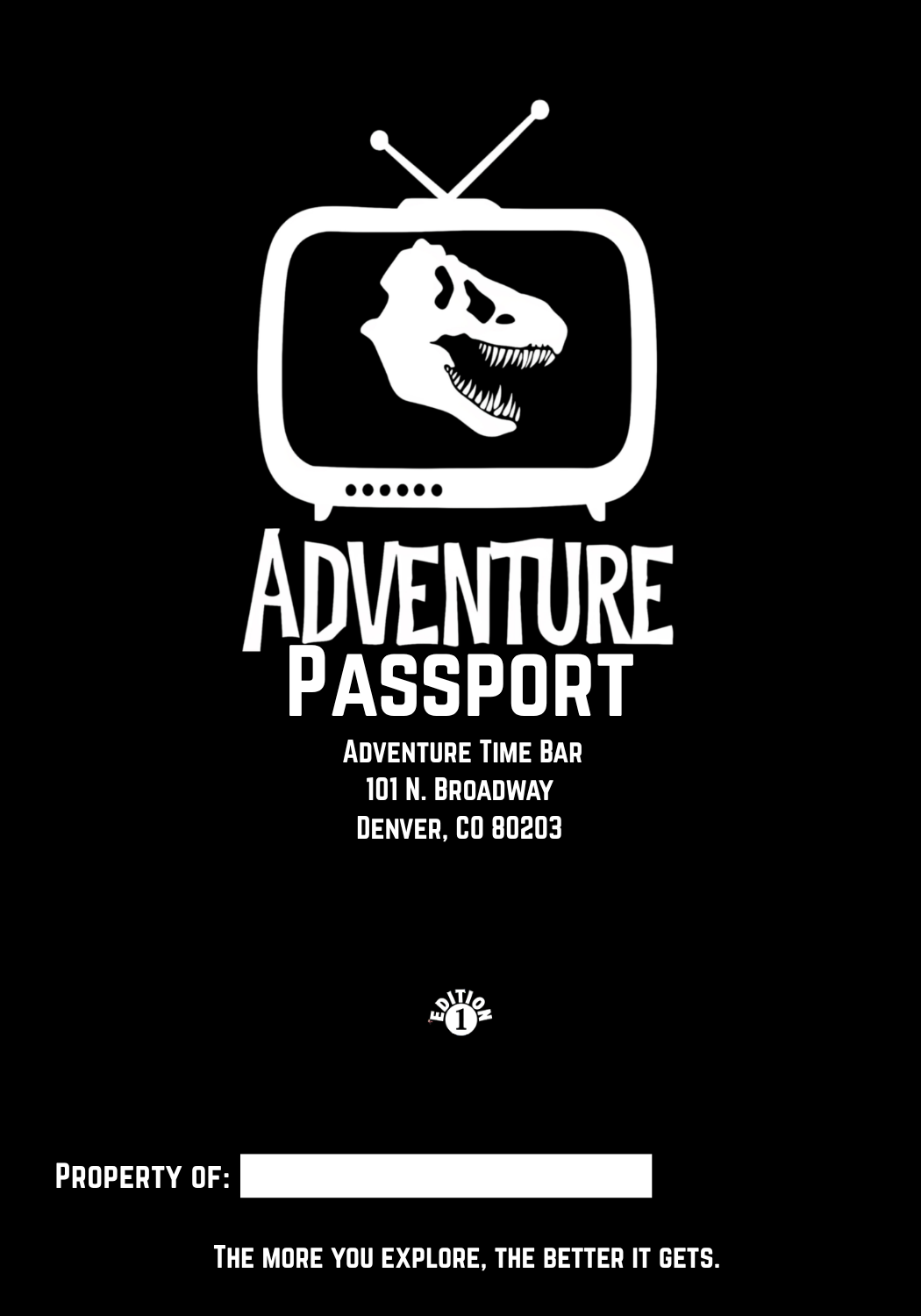 Adventure Passport loyalty program at Adventure Time Bar