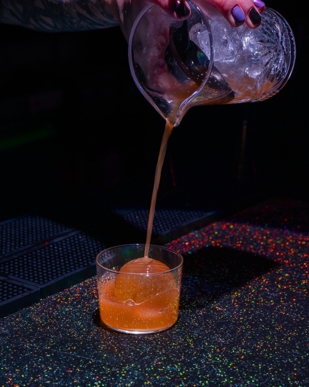 Sip-Krackle-Pop: puffed rice brown butter bourbon, toasted marshmallow syrup, vanilla bitters, angostura