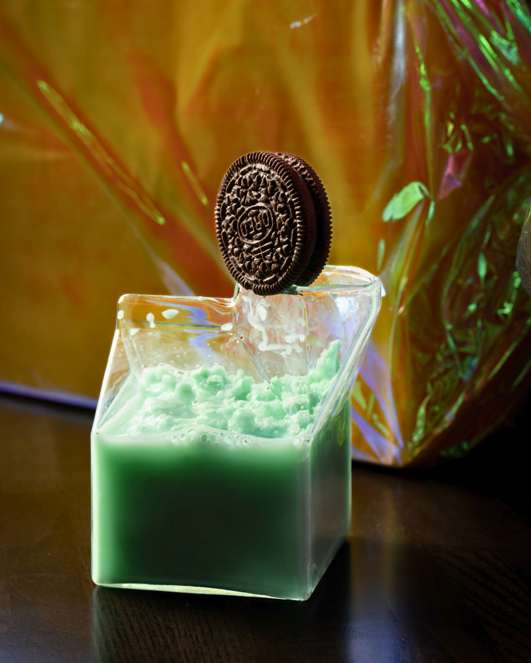 Mr. Mint Mojito: planteray rum, tempus fugit cocoa, branca menta, rumple minze, vanilla lime, clarified with lactose-free oreo-infused milk