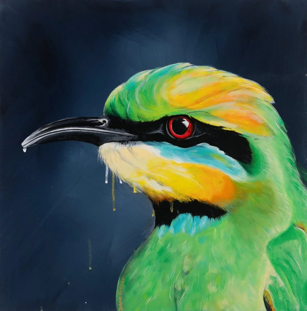 The Punk Rainbow Bee Eater - Acrylic on Canvas (Medium) SOLD