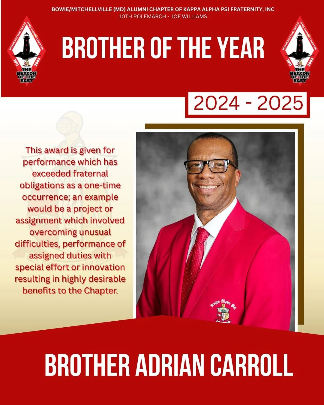 As the 2024-2025 fraternal year comes to an end, BMAC recognized Brothers who went over and beyond the call to service for the Chapter. #achievement