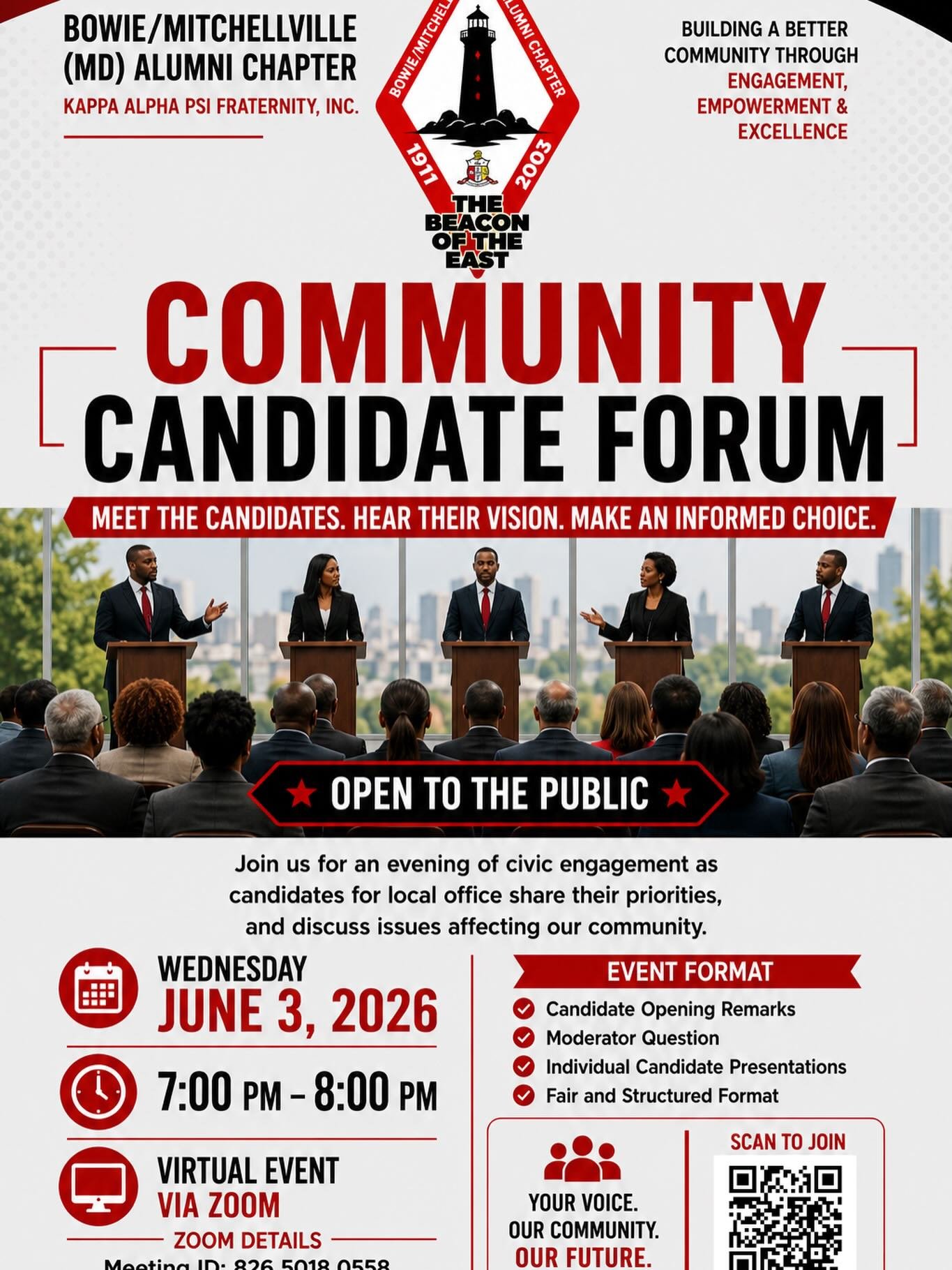 Meet the candidates! Join Us! Wednesday, June 3rd. 7pm to 8pm.