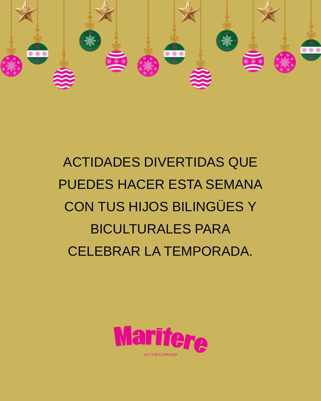 &iexcl;Mi gente!
Les comparto algunas ideas para avivar la magia de la temporada, especialmente si se sienten abrumados y necesitan un respiro que ilumine su semana ✨

&iquest;Hay alguna otra actividad que t&uacute; sumar&iacute;as? &iexcl;Cu&eacute;