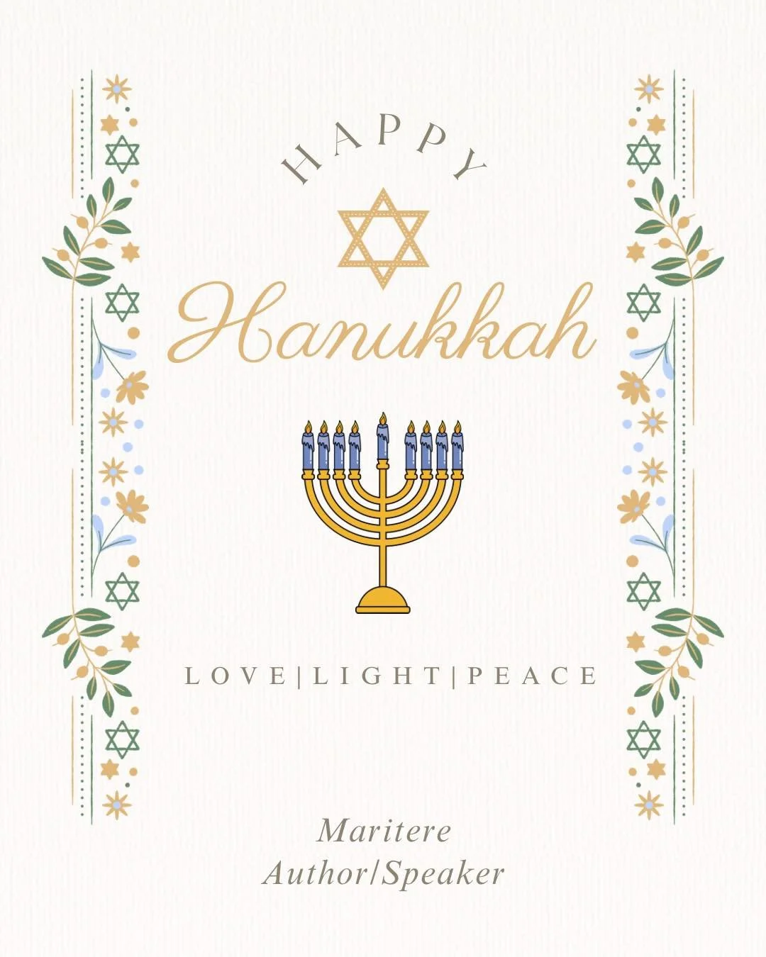 The week we are celebrating Hanukkah with the bilingual, multilingual Jewish familias in our community. To you and all my Jewish friends, as you celebrate, I pray with you,
 
&ldquo;Praised are You, Our God, Ruler of the universe,
Who has given us li