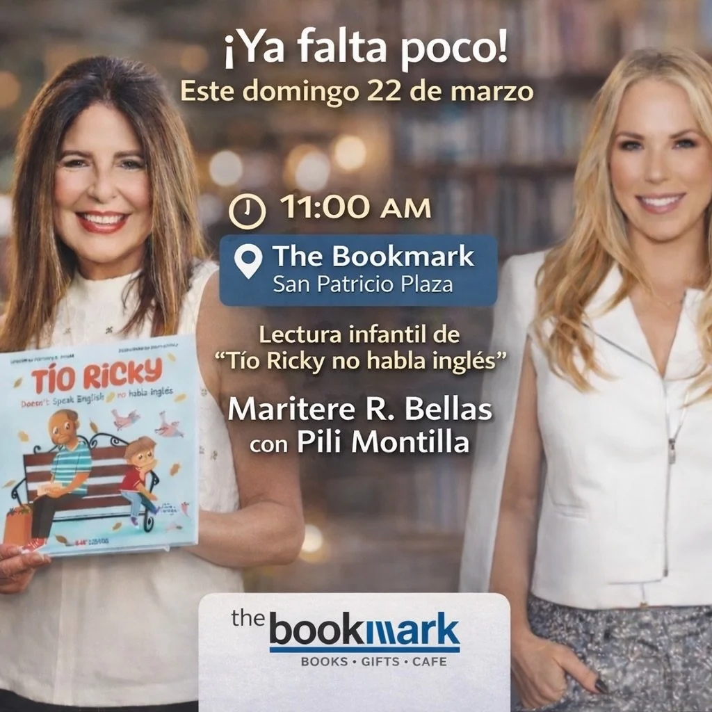 ✨ &iexcl;Ya falta poco!

Este domingo 22 de marzo los invito a acompa&ntilde;arme en The Bookmark para una ma&ntilde;ana muy especial. Estar&eacute; compartiendo mi libro &ldquo;T&iacute;o Ricky no habla ingl&eacute;s&rdquo; en una conversaci&oacute;